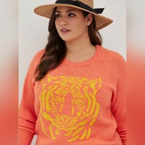 Torrid Vegan Cashmere Raglan Tiger Sweater